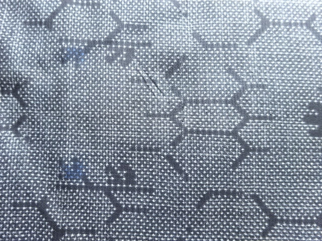 JAPANESE KIMONO / ANTIQUE KIMONO / SILK / DORO OSHIMA TSUMUGI / WOVEN ABSTRACT PATTERN